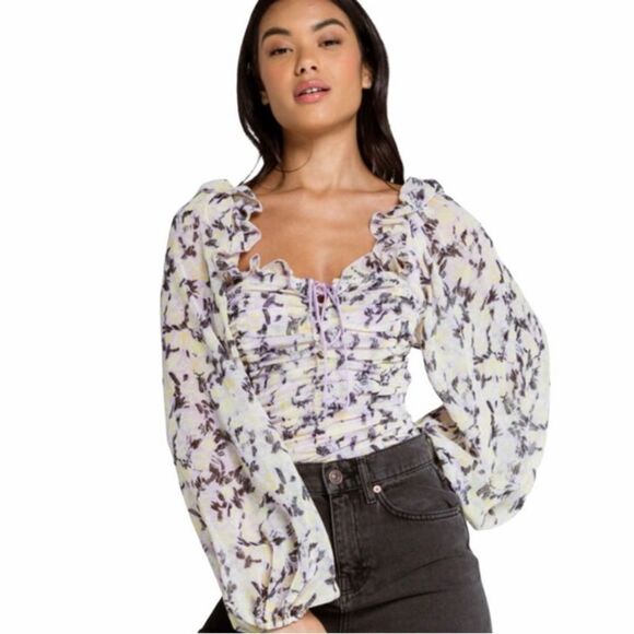 NWT Free People Mabel Printed Blouse - Picture 1 of 15